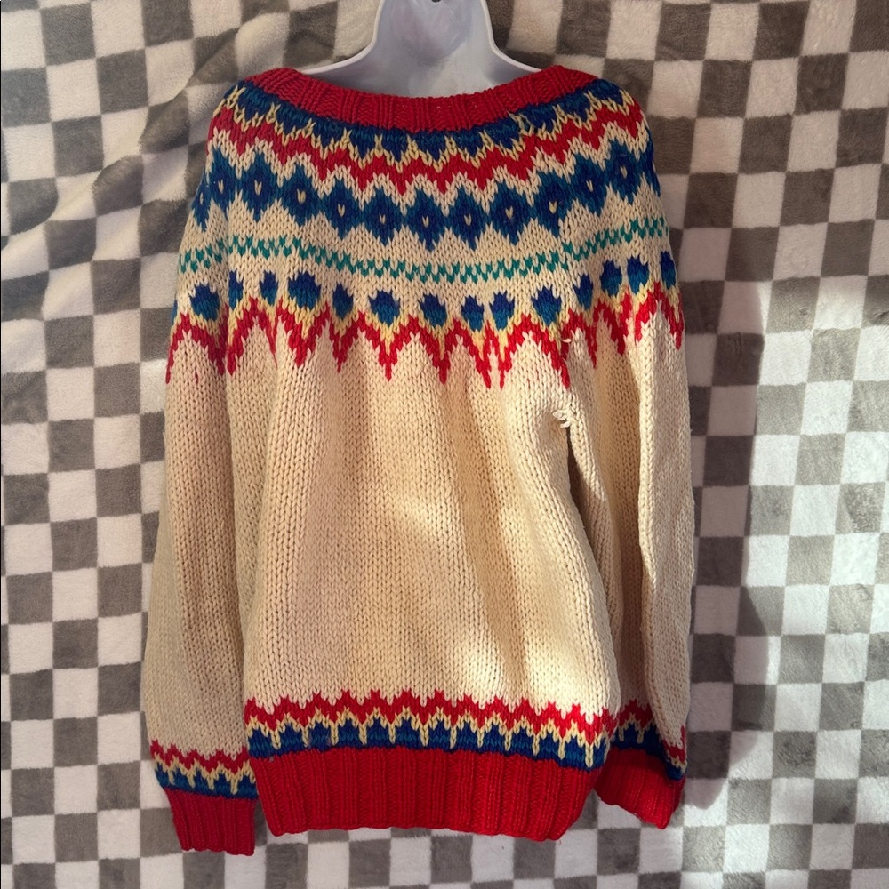 Liz Claiborne Women’s 100% Wool Crew Neck Long Sleeve Festive Sweater Size XL - Picture 9 of 12